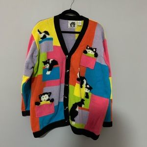 Colorblock CATS cardigan !!!!